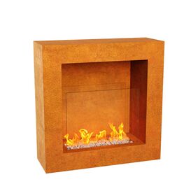 Moderner Cortenstahl Bio-Kamin Flammenkunst f�r Garten &...