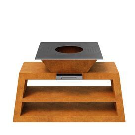 Moderne Cortenstahl Outdoor K�che mit Grillplatte