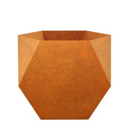 Geometrischer Pflanzk�bel in Rostoptik f�r Garten & Terrasse