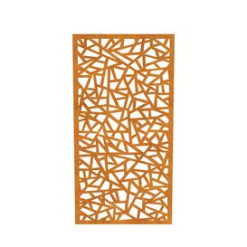 Design Sichtschutz aus Cortenstahl geometrisches Paneel...