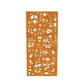 Cortenstahl Sichtschutzwand im abstrakten Design