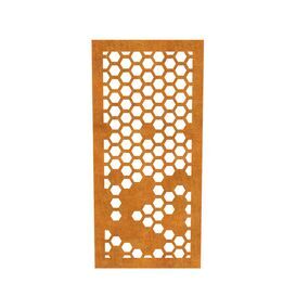 Cortenstahl Sichtschutz mit Wabenmuster modernes Design...