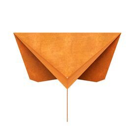 Dreieckige Corten Feuerschale mit Rostpatina