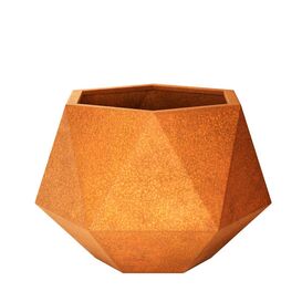 Cortenstahl Pflanzgef�� moderne Geometrie & warme Rostoptik