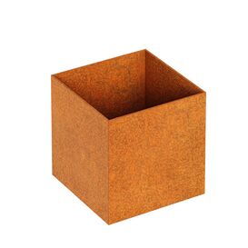 Eckiges Pflanzgef�� aus Cortenstahl schlichtes Design f�r...
