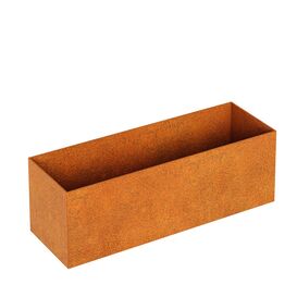 Langer Cortenstahl Pflanzk�bel eckig, langlebig & �sthetisch
