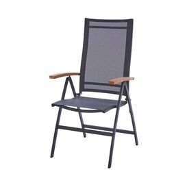Filigraner Outdoor-Klappstuhl aus Edelstahl & Teak mit...