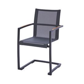 Eleganter Swing Garten-Stuhl aus Edelstahl & Teak