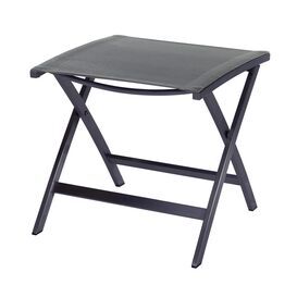 Schwarz-silberner Design-Fu�hocker aus Edelstahl f�r...