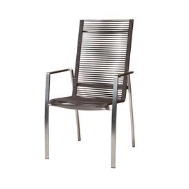 Moderner Terrassenstuhl aus Edelstahl & Rope-Bespannung...