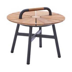 Runder Premium Gartentisch graues Aluminiumgestell &...