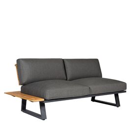 Moderne Gartenlounge Bank aus Aluminium & Teakholz...