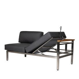Exklusive Gartenlounge aus Edelstahl & Teak - Loungbank...