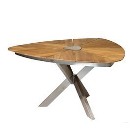 Design Gartentisch in Triangelform aus Edelstahl &...