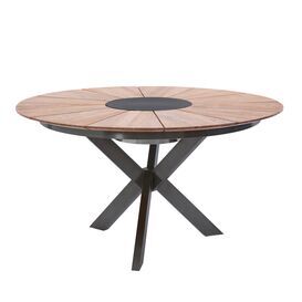 Premium Gartentisch aus Edelstahl & Teakholz mit...