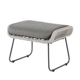 Hochwertiger Lounge-Hocker in hellgrau mit...
