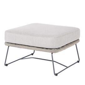 Hellgraue Gartenlounge Ottomane aus Aluminium & Edelstahl...