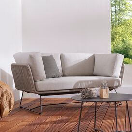Helles Sofa f�r Garten Sitzecke aus Aluminium, Edelstahl...