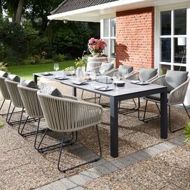 Ausziehbarer Outdoor Tisch dunkler Aluminiumrahmen &...