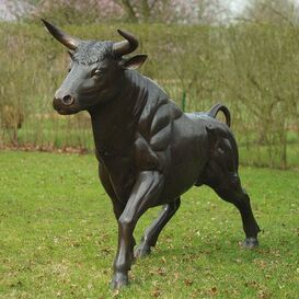 Lebengro�e Stier Bronzefigur dunkelbraun - Stier Eldeban