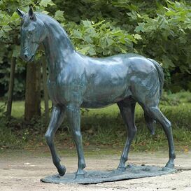 Gro�e Bronze Statue mit Pferd  - Don Camero