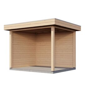 Exklusive Premium Holz-Veranda 300x250cm mit Flachdach -...