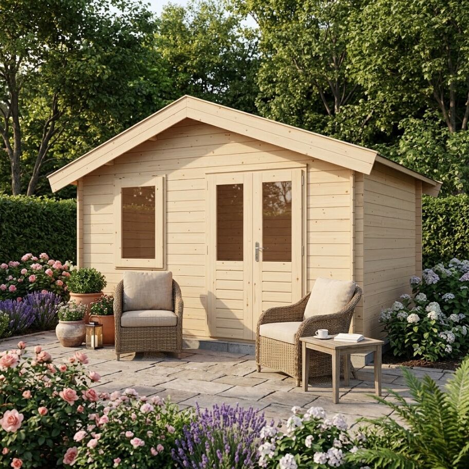 Massives Blockhaus 400x300 cm Bausatz zur Eigenmontage f�r Ihr Gartenprojekt - Gartenhaus Kjell