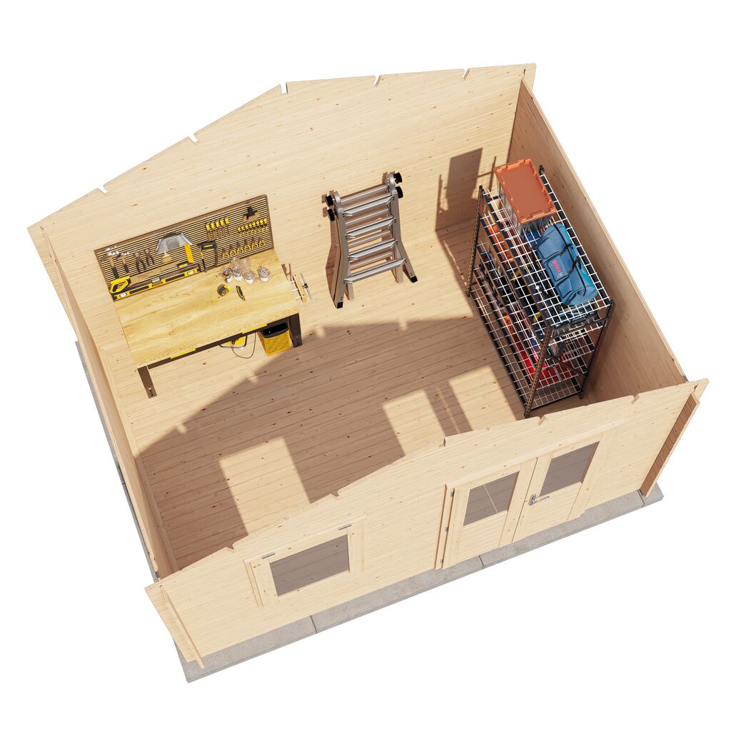 Massives Blockhaus 400x300 cm Bausatz zur Eigenmontage f�r Ihr Gartenprojekt - Gartenhaus Kjell
