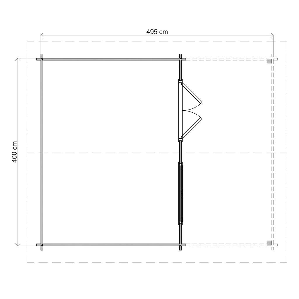 Gro�z�giges Blockhaus 500x300 cm inkl. 200cm Vordach als Bausatz zur Eigenmontage f�r Lounge & Stauraum - Gartenhaus Bjarne
