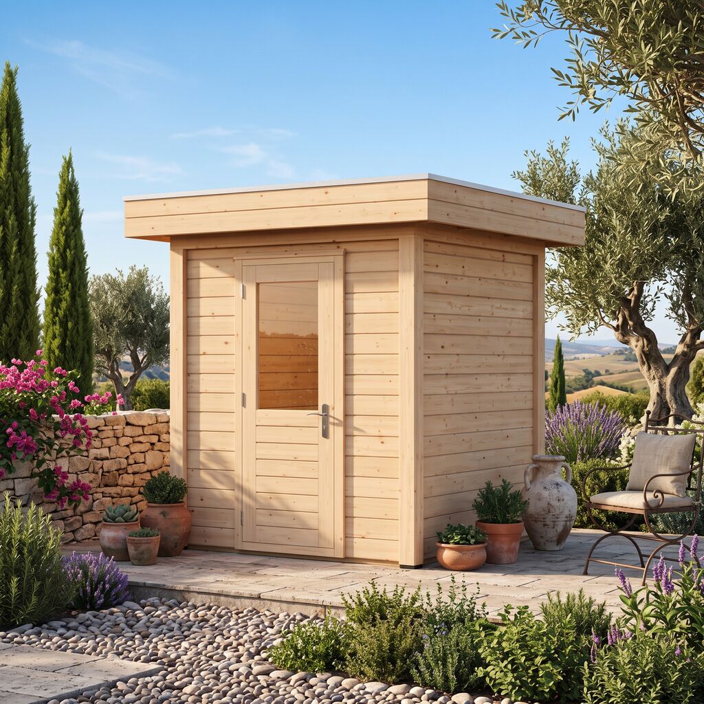 Exklusives Premium Gartenhaus aus Holz 200x200cm zur Selbstmontage - Gartenhaus Domo