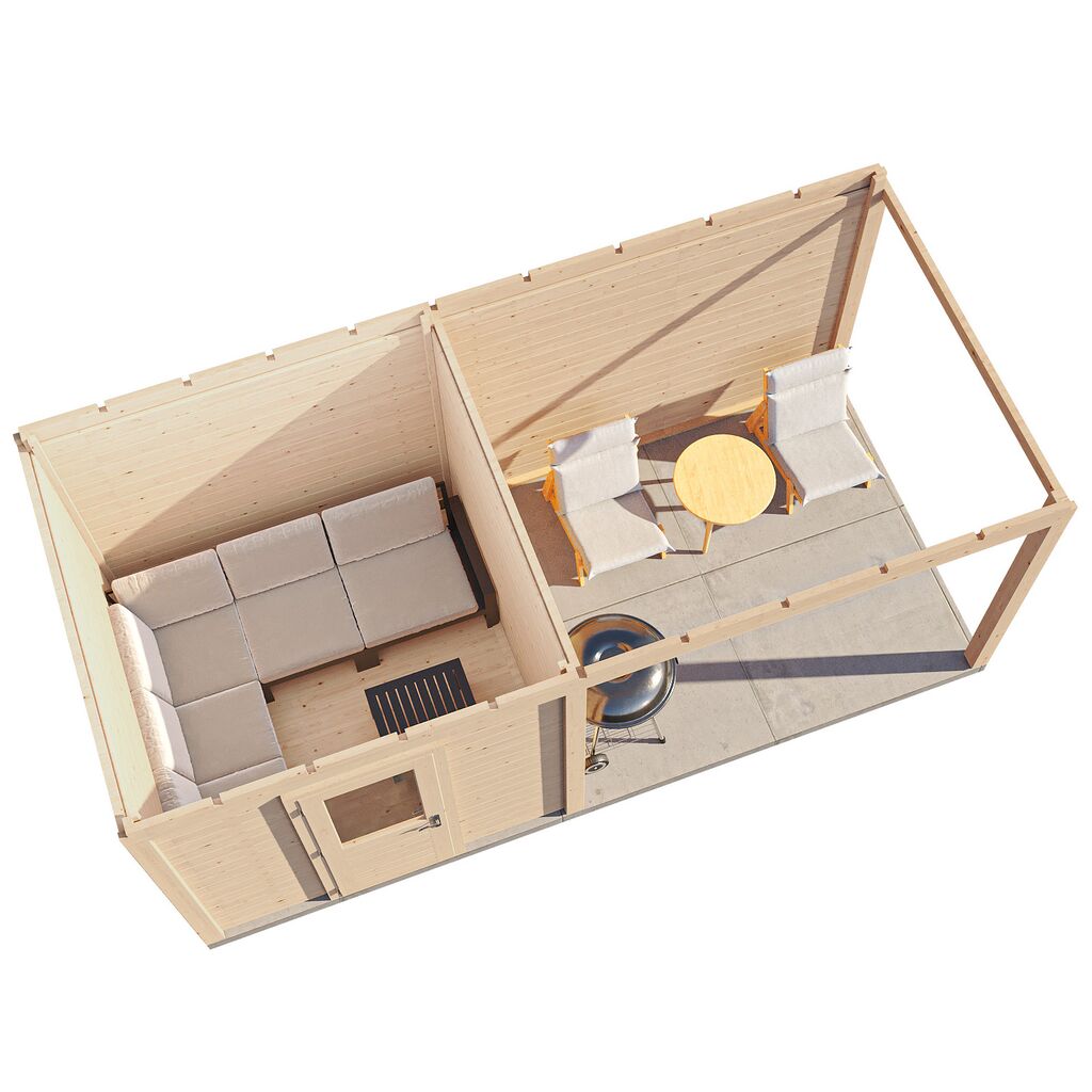 Traumhaftes Premium Gartenhaus aus Holz 250x250cm zur Selbstmontage - Gartenhaus Celis