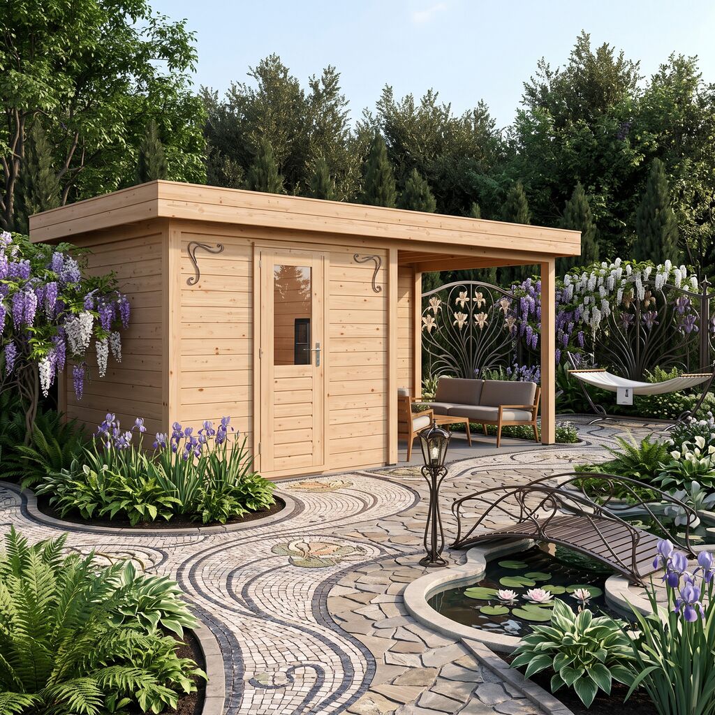 Exklusives Holz-Gartenhaus 300x250cm zur Selbstmontage - verschiedene Farbt�ne - Gartenhaus Levio