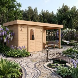 Exklusives Holz-Gartenhaus 300x250cm zur Selbstmontage -...