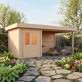 Hochwertiges Design-Holzhaus 388x250cm f�r den Garten mit...