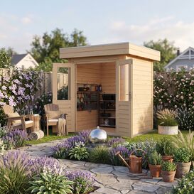Kompaktes Premium Ger�tehaus aus Holz 180x180cm als...