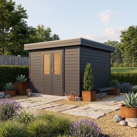 Modernes Qualit�ts-Blockhaus 300x300cm in edlen Farben...