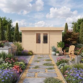 Exklusives Qualit�ts-Sommerhaus 360x360cm aus Holz im...
