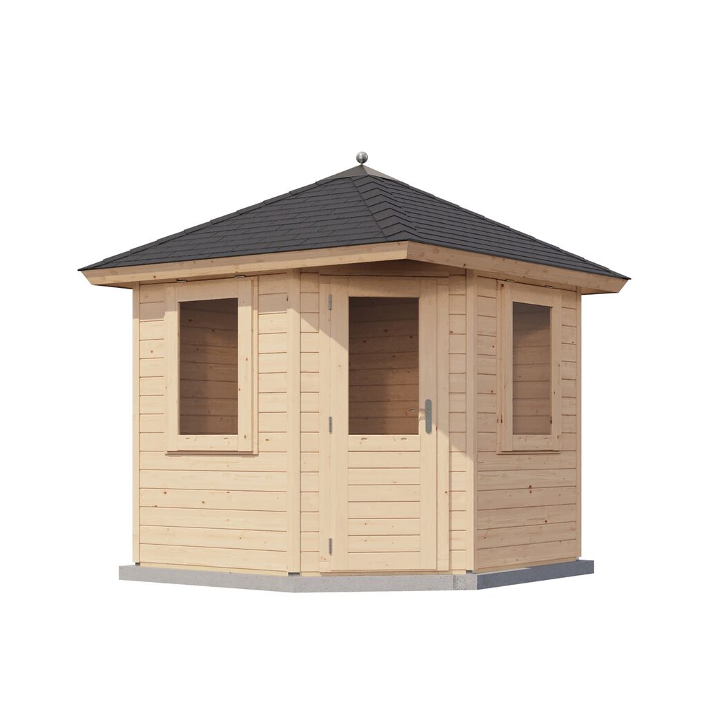 Erstklassiges Garten-Chalet 240x240cm aus purem Naturholz zur Eigenmontage - Gartenhaus Alexis