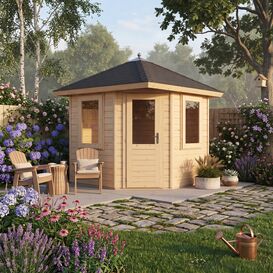 Erstklassiges Garten-Chalet 240x240cm aus purem Naturholz...