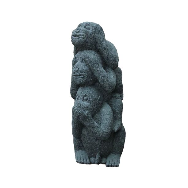 Skulptur der drei Affen aus Stein - Sambiki