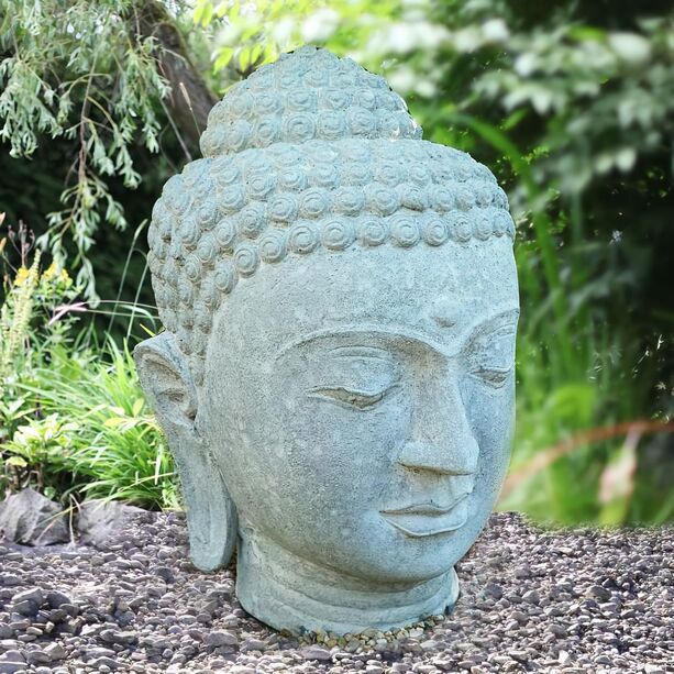 Besonderer Buddha Steinkopf für den Garten