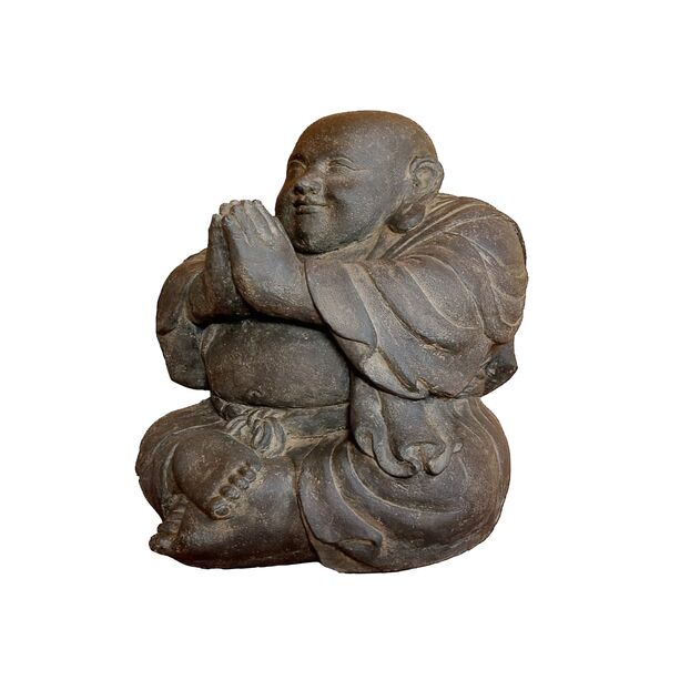 Kunstvoller Lachender Buddha aus Stein
