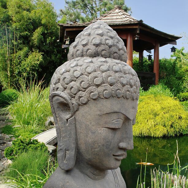 Deko Buddha Kopf aus Lavastein - Shama