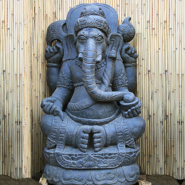 Kunstvolle Ganesha Skulptur aus Stein Handarbeit