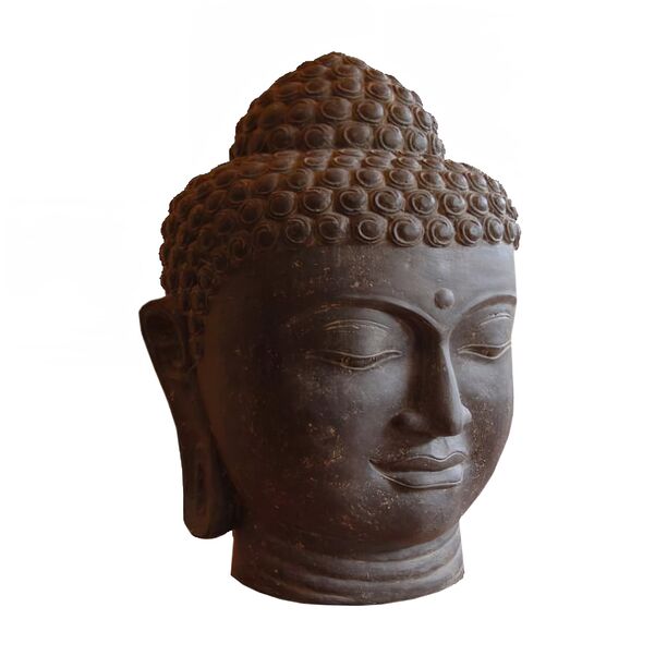 Einzigartiger Buddhakopf aus Steinguss - Kashyapa