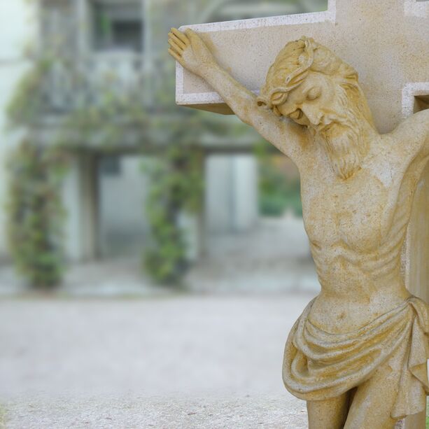 Groes Stein Kreuz mit Jesus Figur - Jesus Cruzifix