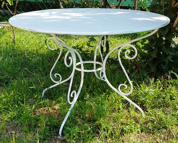Runder Garten Tisch aus Metall antik Design - Urbain