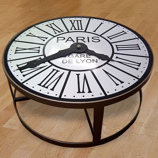 Ausgefallener Tisch mit Uhr Design antik - Elaine